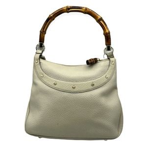 GUCCI BAMBOO MEDIUM HOBO BAG - 137379 Ivory Leather Shoulder Bag 1008